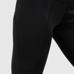 Pantalon de yoga noir tricoté coupe ajustée rapide 3XL avec effet ventre plat, en polyamide, élasthanne, nylon, motif strass à la taille - Product Image 5