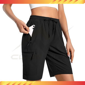 Pantalones cortos de Yoga ligeros de alta calidad para mujer, deportivos, informales, transpirables, de secado rápido, de LICRA atléticos/bolsillos con cremallera de nailon - Product Image 2