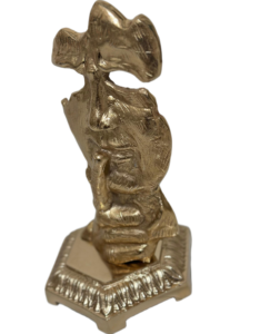 Escultura Moderna de Arte Facial Abstracto Hecha a Mano 'El Silencio es Oro' de Metal Fundido de Aluminio Decoración Antigua para el Hogar de Metal para Cumpleaños - Product Image 2