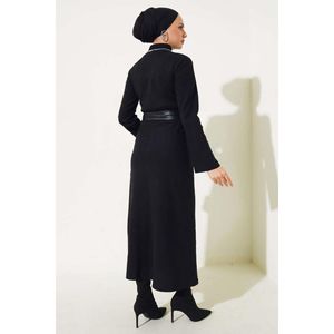 ชุดเดรสหนังสีดำพร้อมเข็มขัด - Product Image 1