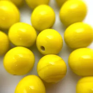 ลูกปัดโปรเซอร์สไตล์วินเทจยุโรป รูใหญ่ 8 มม. สีเหลือง แก้วคริสตัลเช็ก งานฝีมือสำหรับทำเครื่องประดับ VISHAL BEADS - Product Image 3