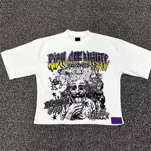 เสื้อยืดสตรีทแวร์วินเทจพิมพ์ลายกราฟิกคุณภาพสูงสำหรับผู้ชายปี 2025 ฮิปฮอป 220 กรัม ผ้าฝ้าย 100% ทรงปกติ - Product Image 3