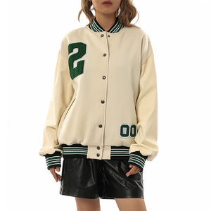 Personnalisable Satin Recadrée Varsity Vestes Haute Qualité Sublimé Satin Letterman Veste pour Dames Femmes Baseball Crop Vestes - Product Image 1