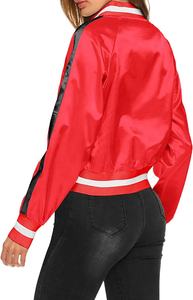 Veste de moto en cuir de mouton véritable pour femmes, blousons de style bombardier court pour femmes, vestes de bombardier pour femmes, printemps, vente en gros - Product Image 2