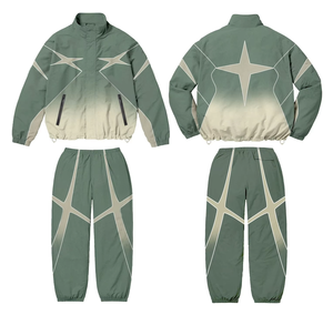 Conjunto de verano transpirable Jjogging Wear Vintage poliéster chándal de talla grande para hombre chaqueta cortavientos chándal cortavientos - Product Image 4