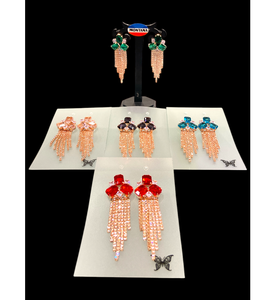 Boucles d'oreilles en diamant artificiel ornemental avec un éclat sophistiqué et un ajustement confortable pour les dames au prix de gros - Product Image 5