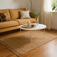 Tapis d'intérieur en chanvre de qualité supérieure, tissé à la main, plat, pour la maison, la chambre à coucher, le salon, l'hôtel - Écologique, adapté aux animaux domestiques, résistant aux taches