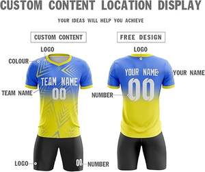 Tenue de football personnalisée imprimée par sublimation, tissu extensible respirant à séchage rapide, maillot de football, service OEM, ensembles, logo personnalisé gratuit - Product Image 3