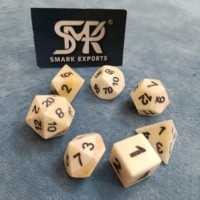 Jeu de dés polyédriques en os de buffle classique fait à la main pour les sessions RPG et les collectionneurs de jeux de société Fantasy