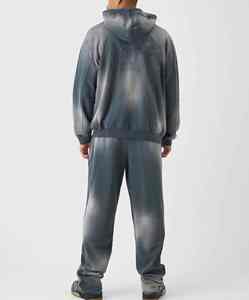 Conjunto Deportivo Premium para Hombre, Estilo Urbano Personalizado, Lavado Decolorado, Sudadera con Capucha y Pantalones Deportivos de Talla Grande, Conjunto Deportivo de Invierno con Pedrería - Product Image 5