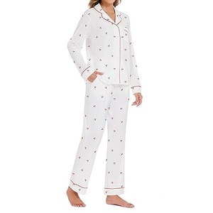 Ensemble de pyjama décontracté pour femme 2026, le plus vendu, en tissu éponge microfibre de bambou, confortable, à taille élastique, à manches, pour la maison, coloré - Product Image 5