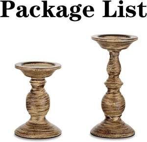 Antique Style Wooden <b>Candle</b> Holder <b>Set</b> | Classic Home Decoration - Product Image 6