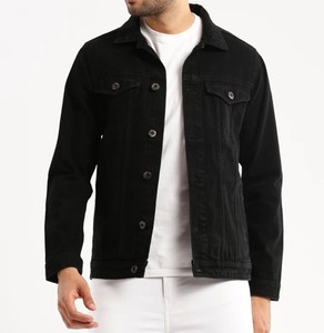 High Quality Luxury Streetwear <b>Punk</b> Denim Custom Logo 100% Cotton Black Zip Winter Thin Reversible Breathable <b>Jacket</b> Men - Product Image 2