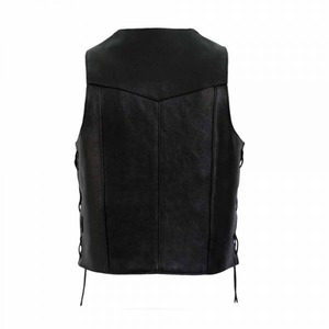 Factory-Made Men's Classic Black High Quality Leather <b>Vest</b> Plus-Size Sleeveless Winter Button Closure <b>Heated</b> Waterproof <b>Vest</b> - Product Image 5