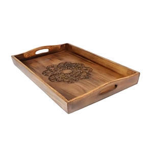 ถาดไม้สำหรับเคาน์เตอร์ห้องครัวอุปกรณ์จัดระเบียบสถานีกาแฟของตกแต่งแบบชนบทสำหรับเสิร์ฟหรือจัดแสดง - Product Image 3