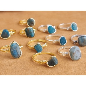 Trendy Gold and Silver Plated Fashion <b>Rings</b> with Natural Stone Stylish Resale Appeal - Product Image 2