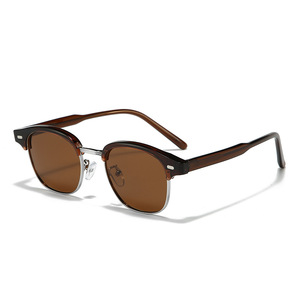 Logo personnalisé 2025 mode rétro TR90 <span class=keywords><strong>lunettes</strong></span> de soleil <span class=keywords><strong>rondes</strong></span> de conduite UV400 demi-monture <span class=keywords><strong>lunettes</strong></span> de soleil polarisées <span class=keywords><strong>carrées</strong></span> pour hommes femmes - Product Image 1