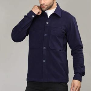 Veste formelle unisexe en toile personnalisée 100% coton Deux poches cargo Col montant Vente en gros Manches longues - Product Image 6