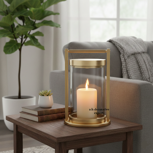 โคมไฟพายุเฮอริเคน/โคมไฟเทียนแบบตั้งโต๊ะ กรอบโลหะสั่งทำขายส่ง งานแฮนด์เมด ดีไซน์ทันสมัย เป็นมิตรกับสิ่งแวดล้อม - Product Image 3