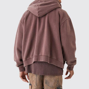 เสื้อฮู้ดซิปสำหรับผู้ชายเสื้อฮู้ดผ้าฝ้าย100% วินเทจปักลาย3D สำหรับผู้ชายซักกรดเฮฟวี่เวทตามสั่ง - Product Image 6