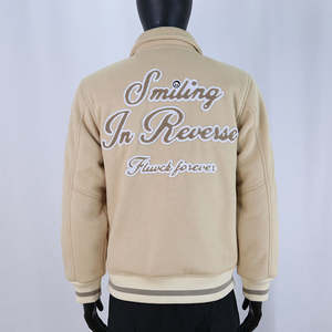 Chaqueta Universitaria de Moda Urbana, Parches Bordados en Chenilla, Chaqueta de Lana para Invierno, Fabricante de Chaquetas Universitarias de Alta Calidad - Product Image 2