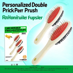 Brosse à double picots personnalisable pour animaux de compagnie, gadgets promotionnels sur mesure - Product Image 3