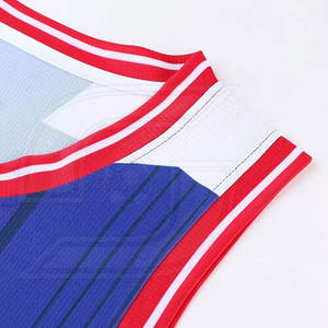 ชุดบาสเก็ตบอลพิมพ์ซับลิเมชันโพลีเอสเตอร์100% แบบปรับแต่งได้ฤดูร้อนแห้งเร็วขนาดพิเศษสำหรับทีมงานขายส่ง - Product Image 5