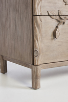 Mueble de Almacenamiento de Lujo Moderno de Madera Maciza de Mango Tallado a Mano Ecológico con Seis Cajones para Sala de Estar, Apartamento o Almacén