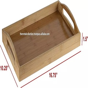 Bandeja de servicio de madera con forma rectangular, vajilla elegante para el hogar, hotel y servicio de cocina - Product Image 2