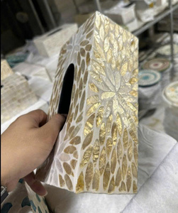 Classic Mother <b>of</b> Pearl Inlaid <b>Tissue</b> <b>Box</b> Handmade Shell Inlay Decoration - Product Image 3