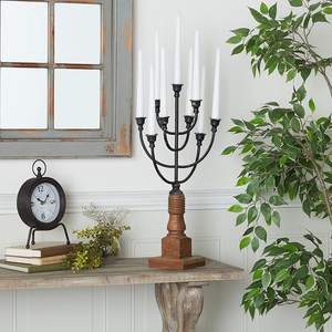 Shah Gold Plated Metal Jewish Hanukkah Menorah 9-Arm Star Design Customized Size for Home and <b>Christmas</b> <b>Decor</b> - Product Image 5