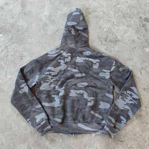 ผู้ผลิตเสื้อผ้าคุณภาพสูง 100% เสื้อฮู้ดดี้ผู้ชายแบบมีซิป ลายพรางสำหรับล่าสัตว์ สวมใส่ได้ทั้งในและนอกสถานที่ ทรงครอป น้ำหนักมาก แบบสองด้าน - Product Image 6