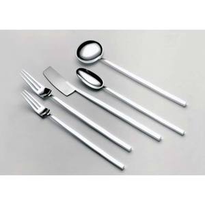 Vente en gros acier inoxydable argent poli résine blanche poignée ronde en acier inoxydable cuillère couteau fourchette cadeau promotionnel couverts - Product Image 2