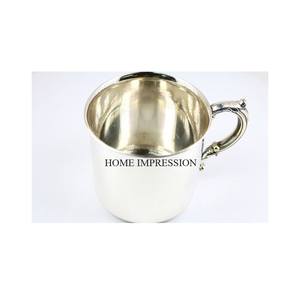 แก้วมักสำหรับดื่มเครื่องดื่มทำจากโลหะสแตนเลสสีเงินแก้วกาแฟสำหรับบ้านและโรงแรมแก้วชาและเบียร์ - Product Image 3