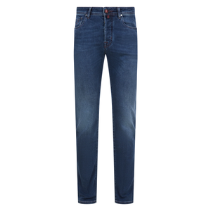 Jeans de Mezclilla para Hombre al por Mayor, Premium, Elásticos, Ajustados, de Tiro Medio, Azul Clásico, Estilo Urbano, Casuales, para Invierno y Primavera - Product Image 1