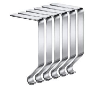 Lot de 6 cintres en métal argenté Crochets d'ornement de Noël Cintre décoratif Support de stock en métal de la plus grande qualité - Product Image 1