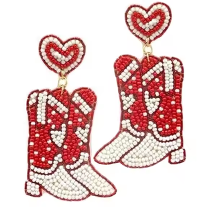 Broderie graine perlée boucle d'oreille mariée perlée boucles d'oreilles femmes fête mariage boucles d'oreilles de l'inde broderie à la main - Product Image 1