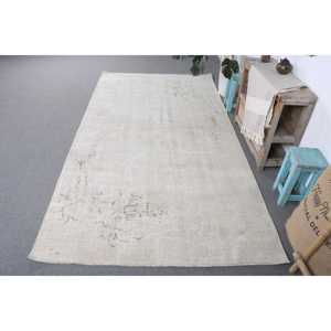 พรมวินเทจขนาดใหญ่ 4.7x8.9 ฟุต พรมตุรกี สีเบจน้ำตาล พรมขนสัตว์แท้ - Product Image 1