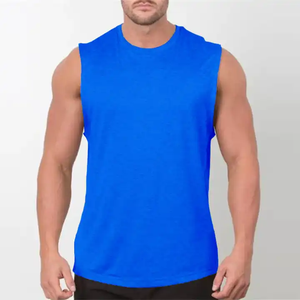 Vente en gros Débardeur en coton personnalisable pour hommes avec logo Saison d'été Maillot confortable pour la musculation - Product Image 3