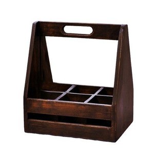 Venta al por mayor personalizado acabado oscuro decorativo barra de madera Caddy hogar Bar mesa para servir botella de cerveza soporte estante de almacenamiento vajilla - Product Image 1
