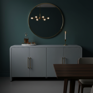 Armoire de salon moderne et écologique avec 4 portes à battants, couleur verte PANTONE 14-4105 TPG gris bleu - Product Image 4