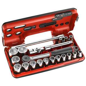 Jeu de douilles métriques Facom 1/2'' à 6 points, collection de 21 pièces - Product Image 1