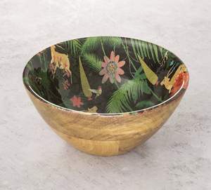 ชามเสิร์ฟไม้ขนาดเล็ก-ชามไม้มะม่วง-ชามไม้พิมพ์เคลือบ - Product Image 4