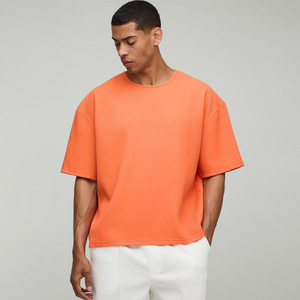 Fabricante personalizado para hombre Camiseta recortada hombro caído en blanco peso pesado 250g 100% algodón de gran tamaño Boxy recortada camiseta hombres - Product Image 1