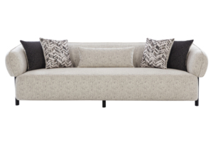 Canapé 4 places en tissu classique de qualité supérieure avec dossier large et accoudoirs incurvés, soutien dorsal confortable avec coussins, en vente - Product Image 2