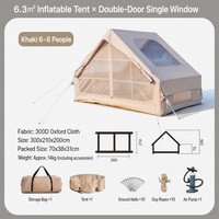 Tente de camping gonflable, grande tente familiale, imperméable, installation rapide automatique, tente de glamping, 8+8 places avec pompe à air