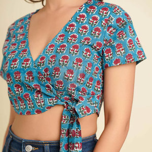 Top court à col en V pour femmes, vente chaude, 100% coton, respirant, de haute qualité, streetwear pour l'été, style décontracté - Product Image 5