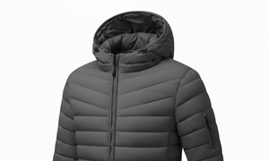 Chaqueta Acolchada con Capucha Premium para Hombre, de Grafito, Lisa, Ligera, Aislante, Cortavientos, Transpirable, Ropa de Invierno de Alta Gama - Product Image 3