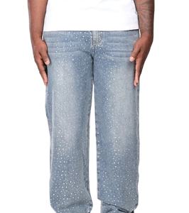 Pantalones Vaqueros de Mezclilla con Pedrería para Hombre, de la Mejor Calidad, MOQ Bajo, Precio al por Mayor, Hechos en Pakistán, Lavado Ácido, Corte Holgado, Logotipo Personalizado - Product Image 1