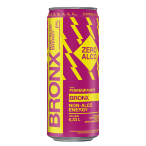 Boisson énergisante à la grenade et à la caféine Bronx, sans alcool, canette de 0,33 L, prête à boire - Product Image 1